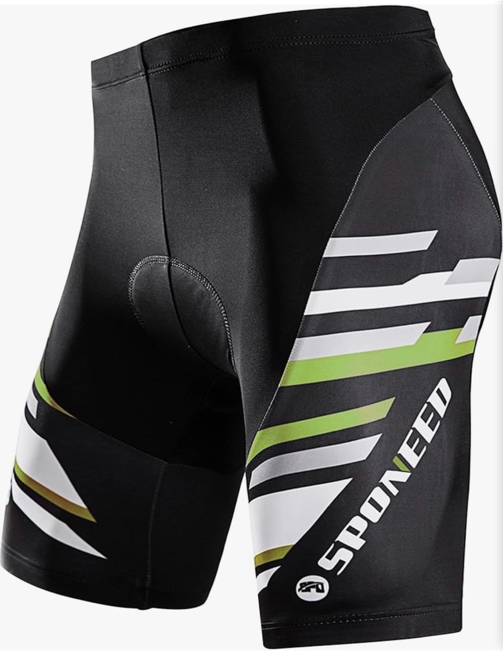 Sponeed Men’s Padded Cycle Shorts Tights size large black green grey like new